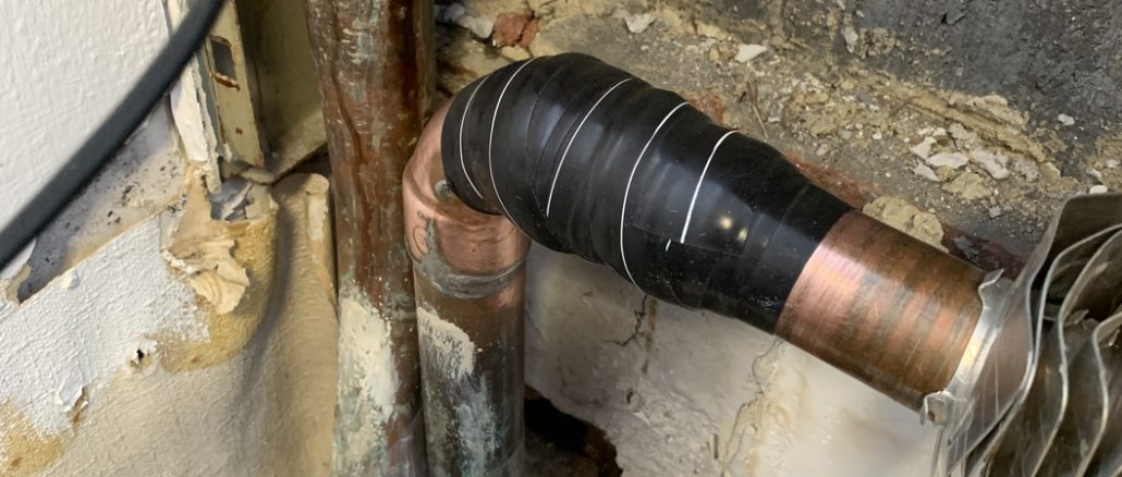 Pipe repair tape provides an easy-to-use and quick solution to wrap and seal broken and leaking pipes