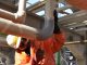 The rebuild of a sulphuric acid pipline worn by corrosion and chemical attack and rebuilt by epoxy paste