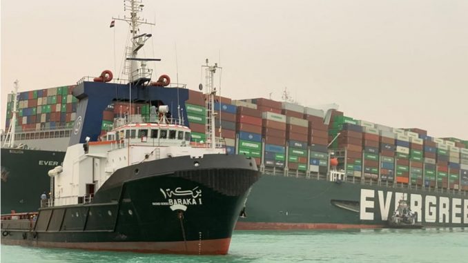 The mega container ship Ever Given has been stuck in the Suez Canal for several days, impacting on global oil shipping