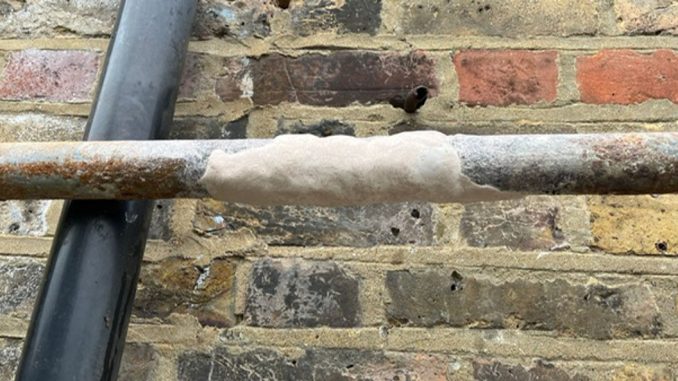 Epoxy putty used to repair a leaking water supply pipe