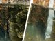 Underwater epoxy repair putty used to seal a crack in a wall at a trout farm